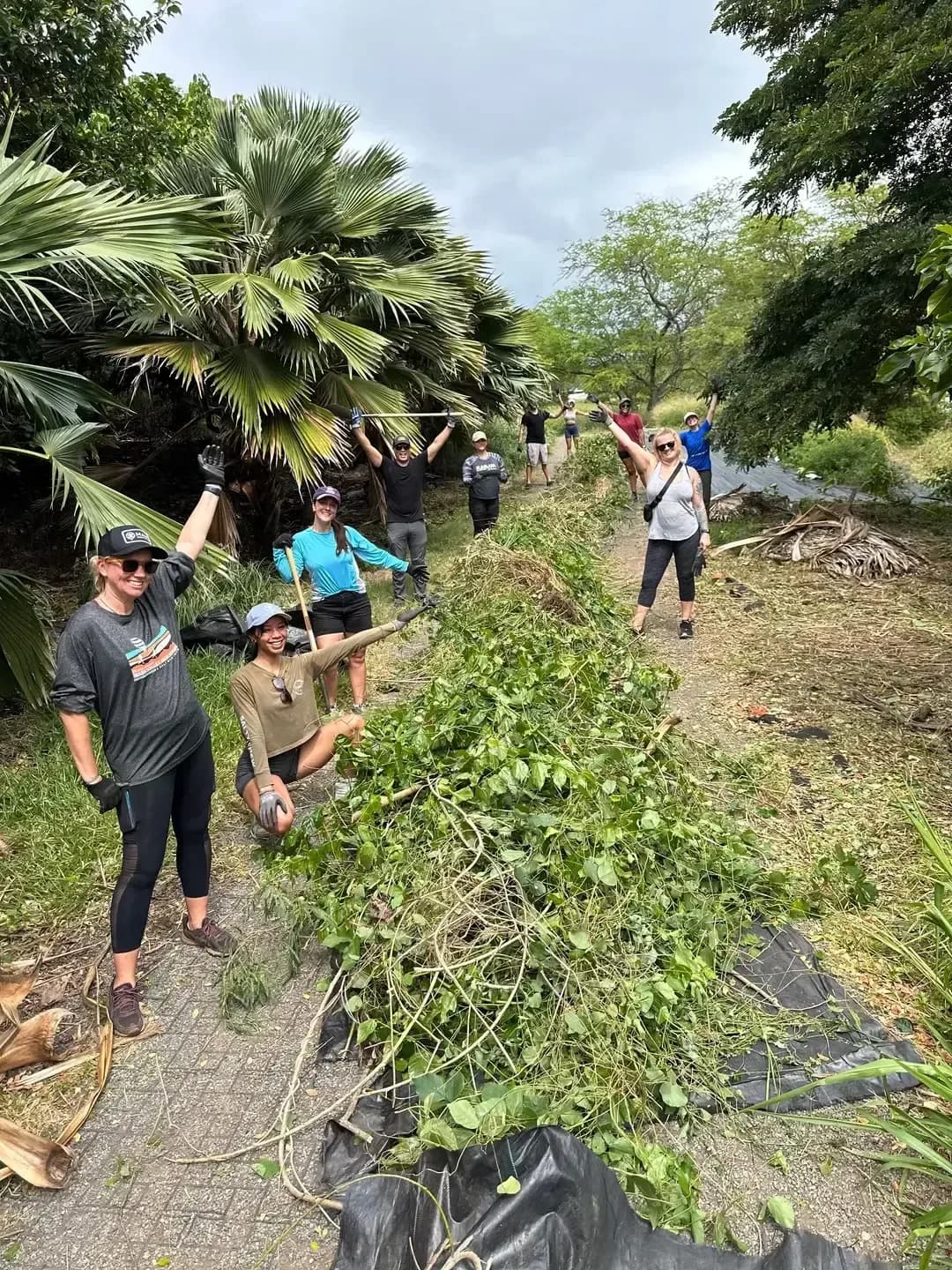 People volunteering together at a local community gathering